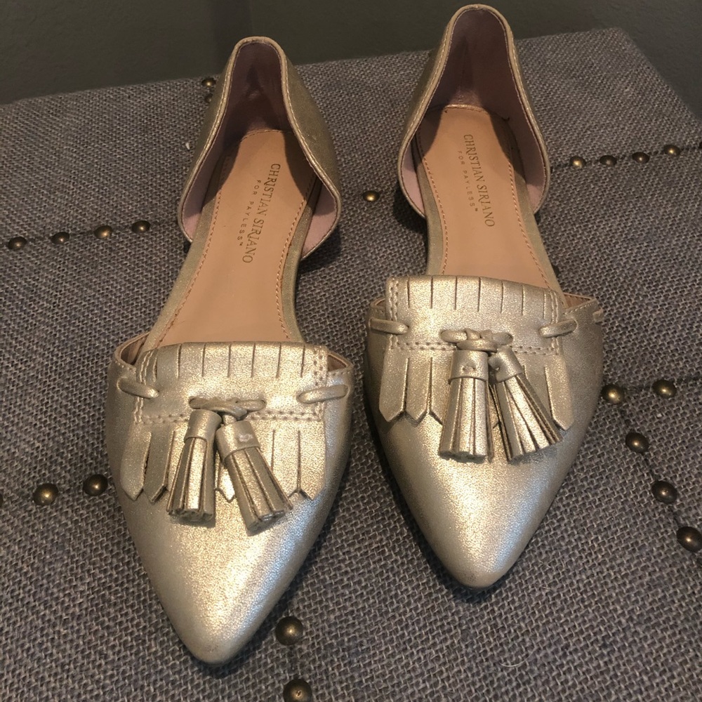 Gold flats with tassels